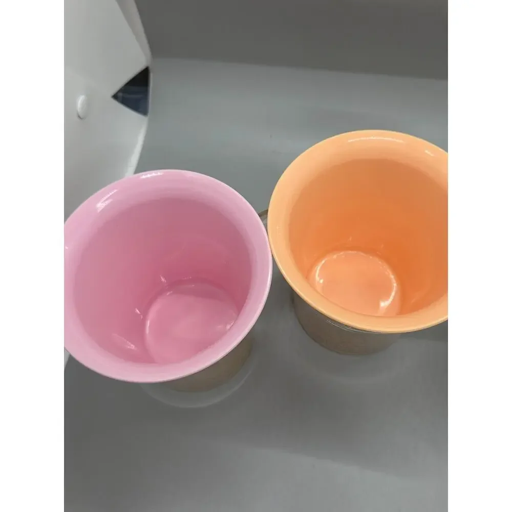 Vintage MCM Raffiaware Acrylic Pitcher, Ice Bucket, & 4 Mugs
